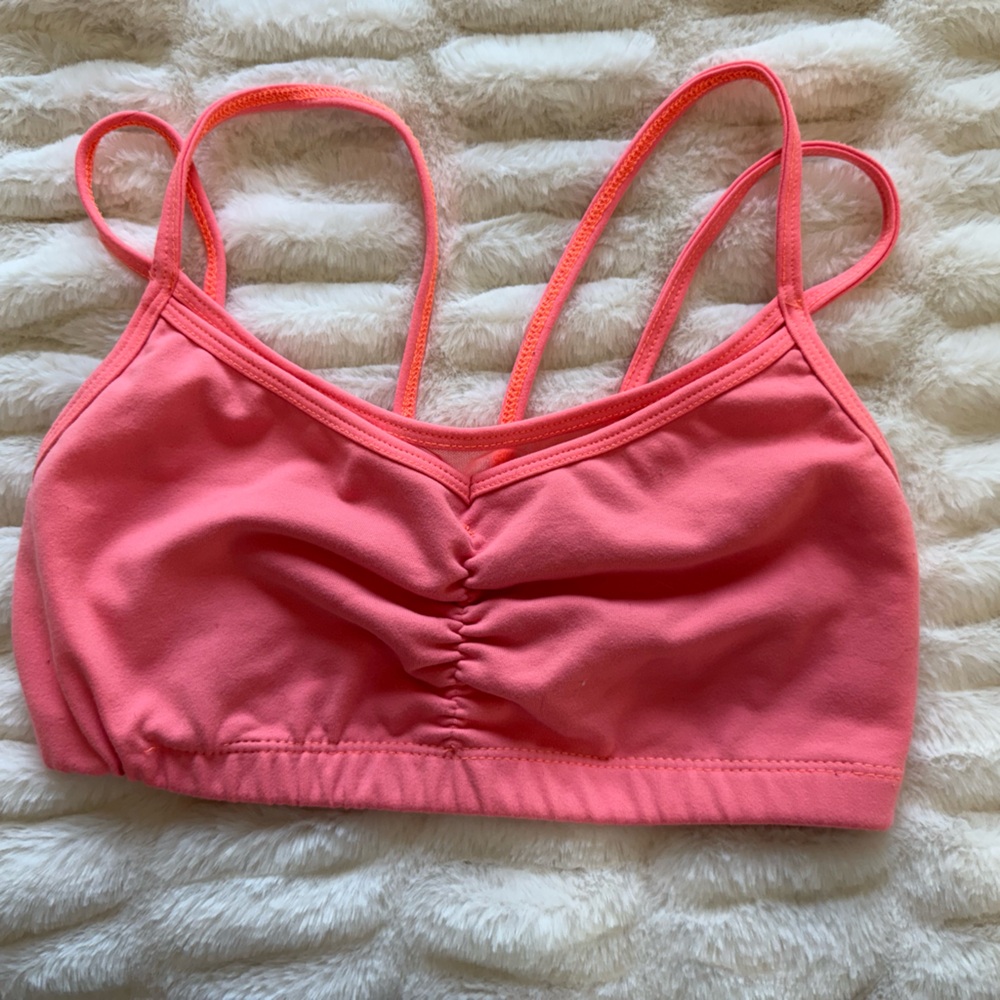 Five Dance-wear Coral Pink Strappy Sport Bralette